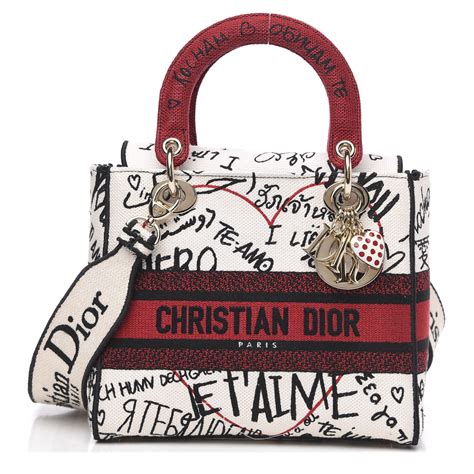 CHRISTIAN DIOR Canvas Medium DiorAmour Graffiti .